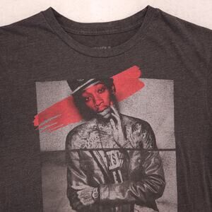 21 Men Wiz Khalifa Rap Graphic Crew Neck Short Sleeve T-Shirt Mens Size L Gray